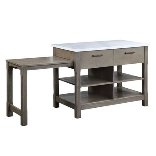 Acme Furniture Feivel Rustic Oak Pull Out Kitchen Island