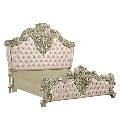 Acme Furniture Vatican Light Gold Champagne Silver King Bed