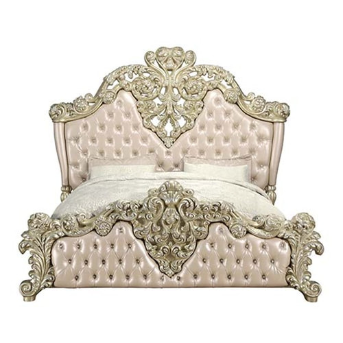 Acme Furniture Vatican Light Gold Champagne Silver King Bed