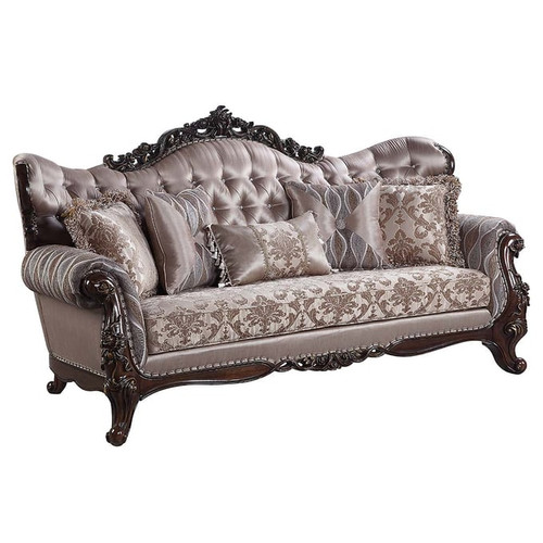 Acme Furniture Benbek Antique Oak Sofa with 5 Pillows