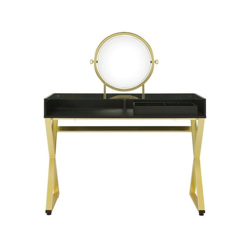 Acme Furniture Coleen Black Gold Vanity Desk