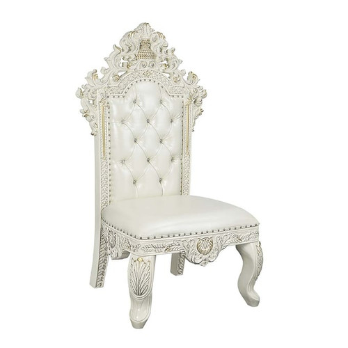 2 Acme Furniture Adara Pearl Antique White Side Chairs