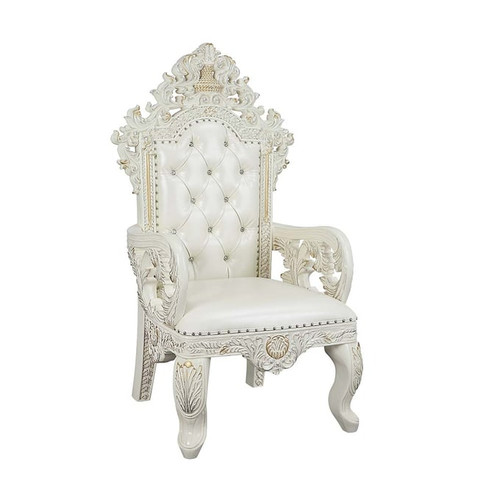 2 Acme Furniture Adara Pearl Antique White Arm Chairs