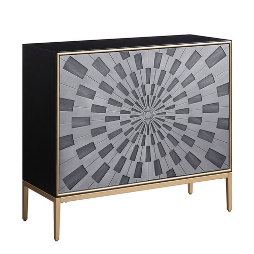 Acme Furniture Quilla Black Gray Brass Console Table