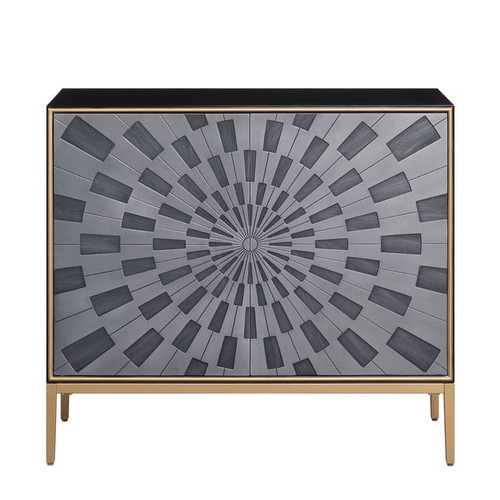 Acme Furniture Quilla Black Gray Brass Console Table