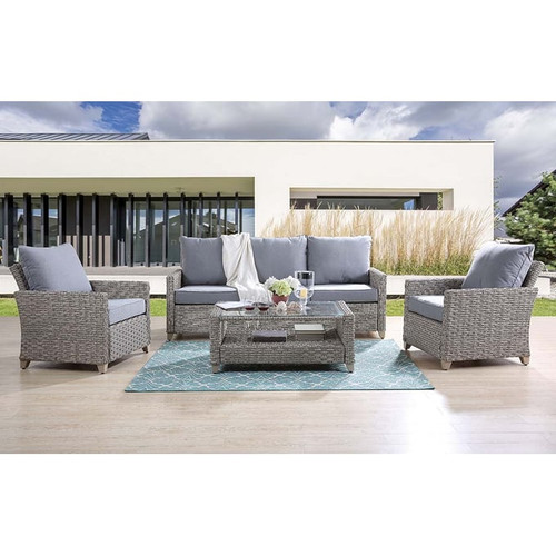 Acme Furniture Greeley Gray 4pc Patio Sofa Set