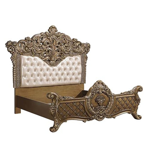 Acme Furniture Constantine Light Gold Brown King Bed