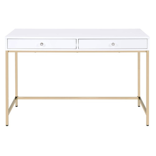 Acme Furniture Ottey High Gloss Gold Writing Desks