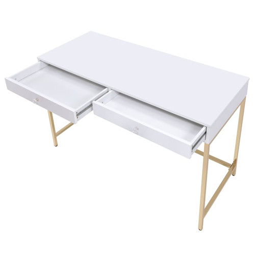 Acme Furniture Ottey High Gloss Gold Writing Desks