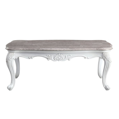 Acme Furniture Ciddrenar White Marble Top Coffee Table
