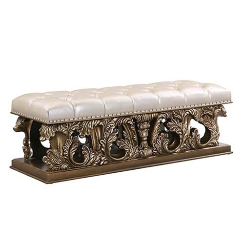 Acme Furniture Constantine Light Gold Brown Bench