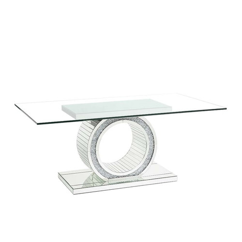 Acme Furniture Noralie Mirrored Glass Top Dining Table
