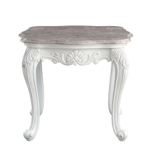 Acme Furniture Ciddrenar White Marble Top End Table