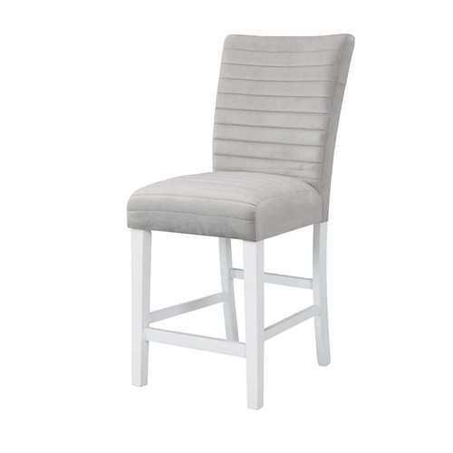 2 Acme Furniture Elizaveta Gray White High Gloss Counter Height Chairs