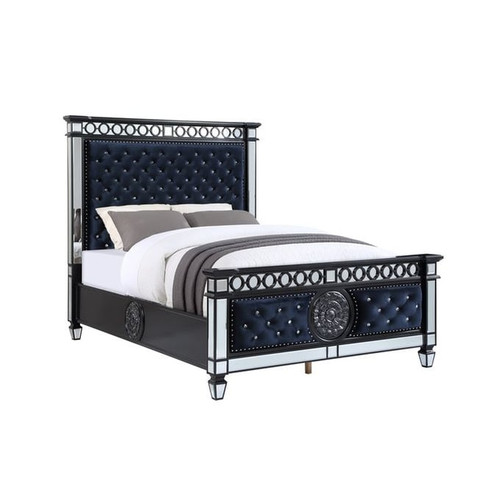 Acme Furniture Varian II Dark Navy Blue King Bed