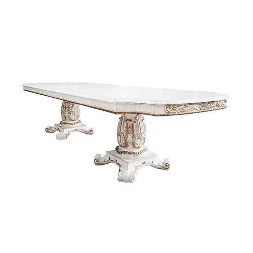 Acme Furniture Vendome Antique Pearl Double Dining Table