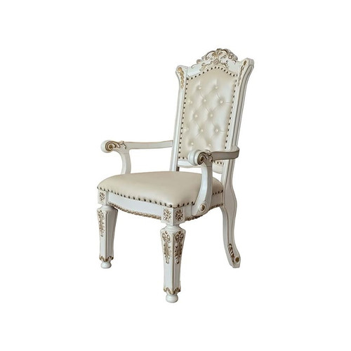 2 Acme Furniture Vendome Antique Pearl Arm Chairs