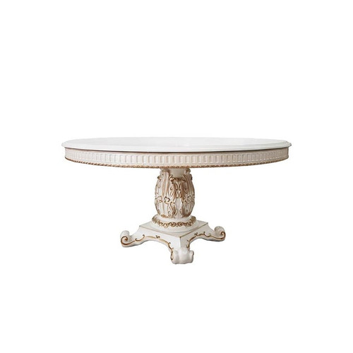 Acme Furniture Vendome Antique Pearl Pedestal Dining Table