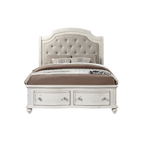 Acme Furniture Jaqueline Gray And Antique White Beds