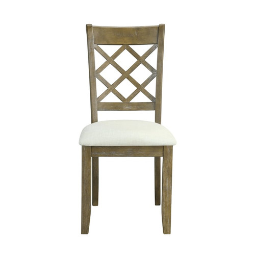 2 Acme Furniture Karsen Beige And Rustic Oak Side Chair