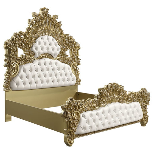 Acme Furniture Bernadette Gold And White King Bed