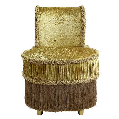 Acme Furniture Bernadette Gold Velvet Vanity Stool
