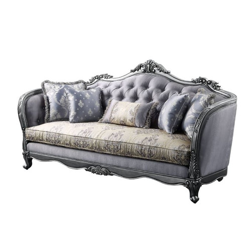 Acme Furniture Ariadne Platinum Five Pillows Sofa