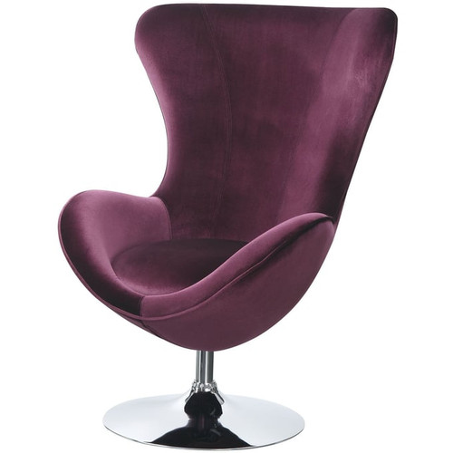 Furniture of America Eloise Purple Accent Chair and Ottoman Set