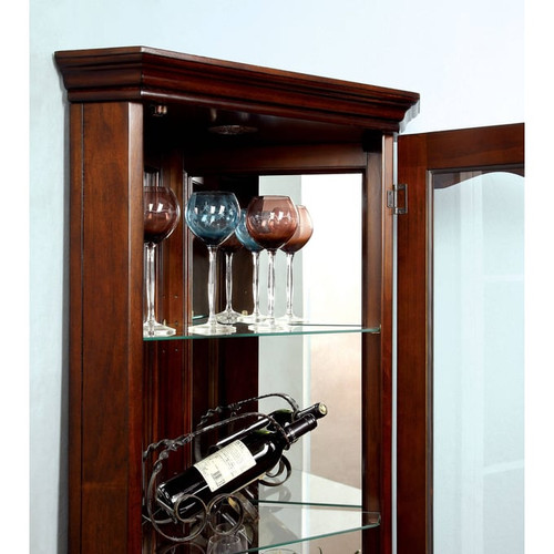 Furniture of America Ortley Walnut Curio