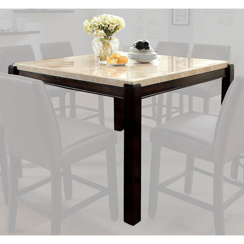 Furniture of America Gladstone Dark Walnut Ivory Counter Height Table