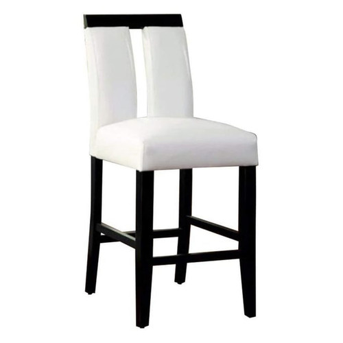 2 Furniture of America Luminar Black White Counter Height Chairs