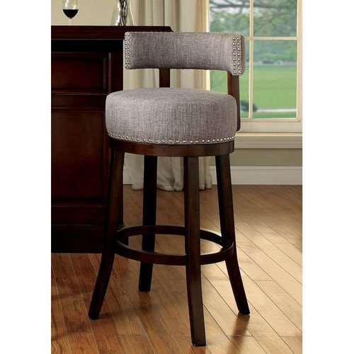 2 Furniture of America Lynsey Light Gray 24 Inch Bar Stools