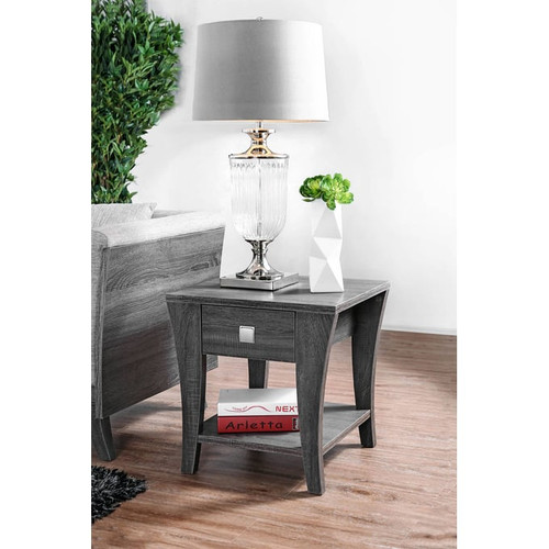 Furniture of America Amity Gray End Table