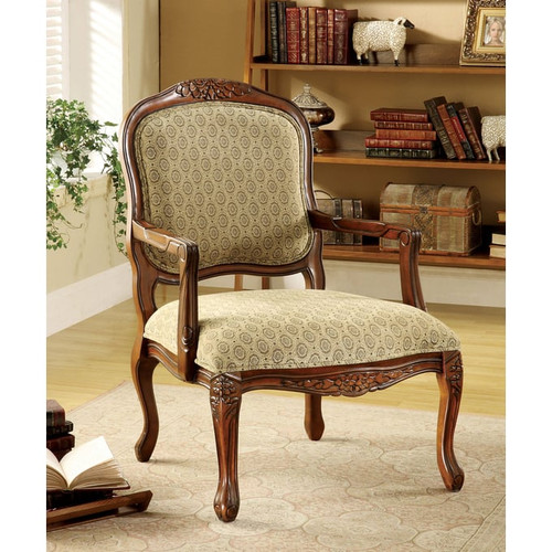 Furniture of America Quintus Antique Oak Accent Chair