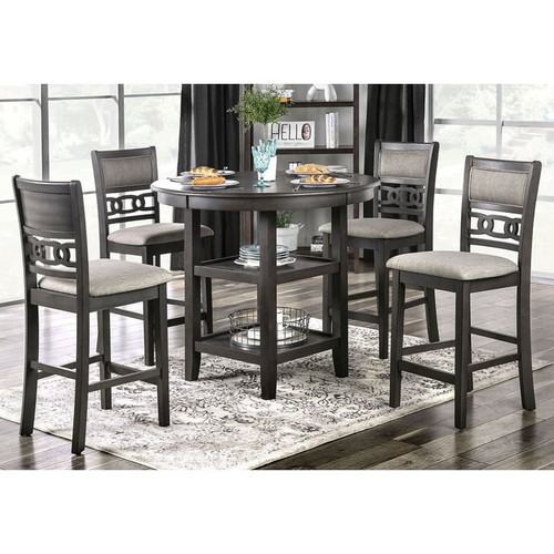 Furniture of America Milly Gray 5pc Counter Height Set