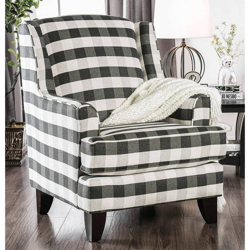 Furniture of America Patricia Ivory Stripe Chair
