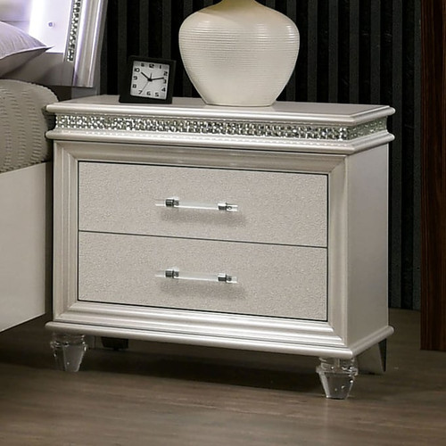 Furniture of America Maddie Pearl White Night Stand