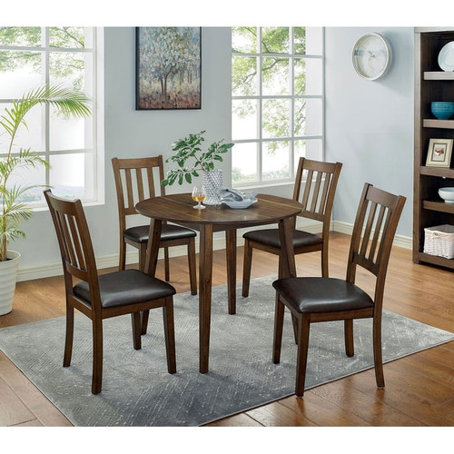 Furniture of America Blackwood Walnut Dark Brown 5pc Dining Set