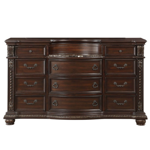 Home Elegance Cavalier Cherry Marble Insert Dresser