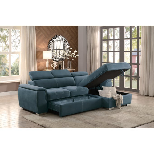 Home Elegance Ferriday Blue Taupe 2pc Sectionals