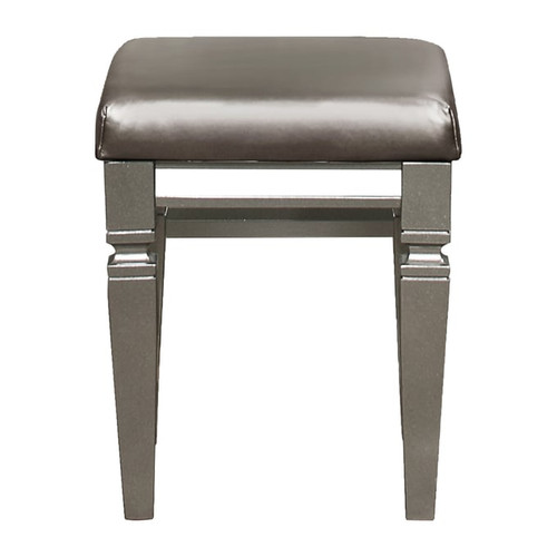 Home Elegance Tamsin Gray Gold Silver Champagne Vanity Stool
