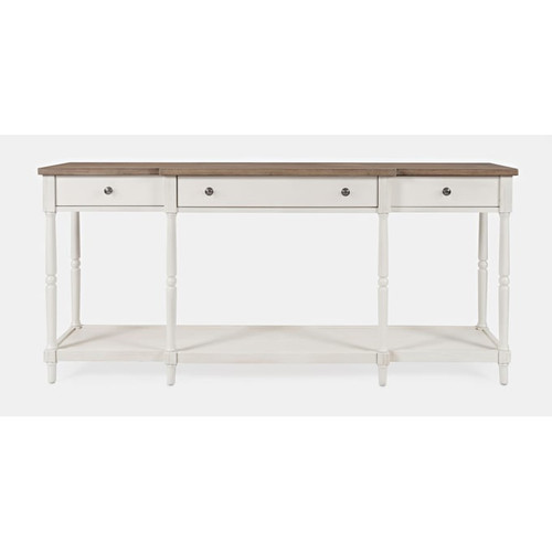 Jofran Furniture Grafton Farms White Brown Sofa Table