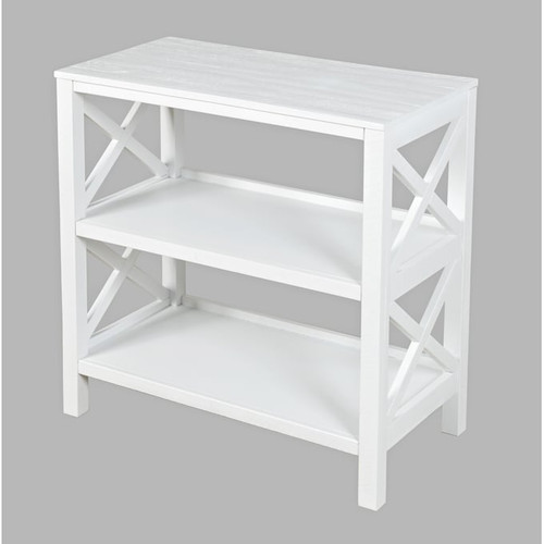 Jofran Furniture Bridgehampton White X Side Bookcase