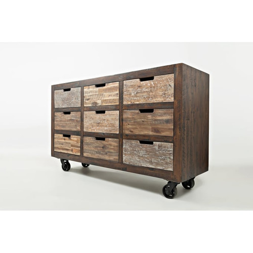 Jofran Furniture Painted Canyon Brown 9 Drawers Accent Chest
