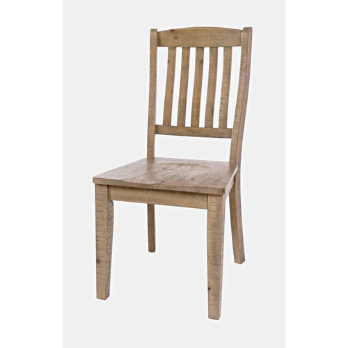 2 Jofran Furniture Carlyle Crossing Distressed Medium Brown Slatback Dining Chairs