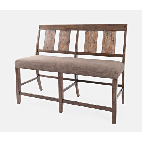 Jofran Furniture Mission Viejo Rustic Natural Brown Counter Height Bench