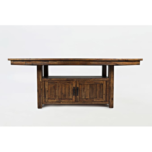 Jofran Furniture Cannon Valley Distressed Medium Brown Storage Dining Table