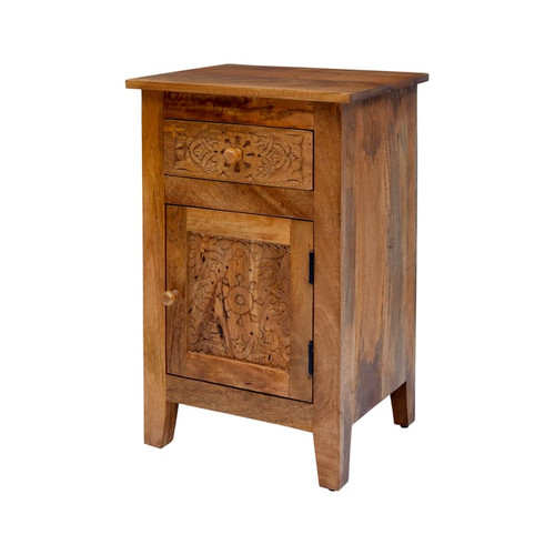 Jofran Furniture Global Archive Natural Hand Carved Accent Table