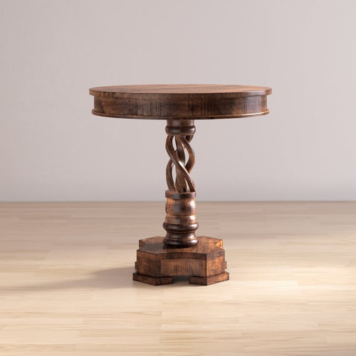 Jofran Furniture Global Archive Brown Hand Carved Pedestal Table