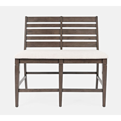 Jofran Furniture Lincoln Square Medium Brown White Counter Height Bench